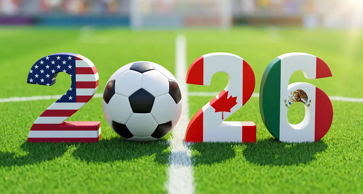 Fußball-WM und das Jahr 2026, in Länderflaggen. Foto: Adobe Stock | moyabalinda, KI-Generiert Fußball-WM und das Jahr 2026, in Länderflaggen. Foto: Adobe Stock | moyabalinda, KI-Generiert