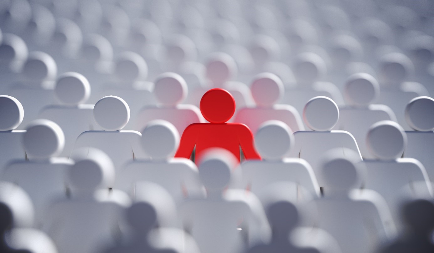 Rote Figur_neu / Quelle: gruppe_rote_figur_hervorstehen_AdobeStock_222461290 Rote Figur_neu
